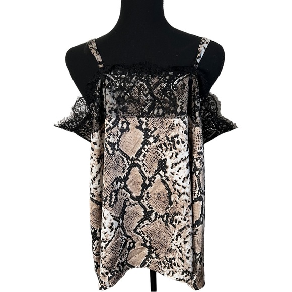 Torrid Snake Print Lace Cami Tank Top 2X Women’s   Black Brown 11806752 NWT. - Picture 2 of 6